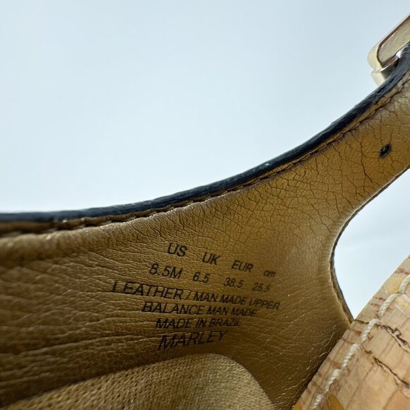 Sam Edelman Chunky Platform Sandals Womens 8.5M Black Leather Slingback Peep Toe - Picture 12 of 12